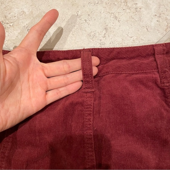 Urban Outfitters Burgundy Comfy Corduroy Textured Mini Pencil PocketCasual Skirt - Picture 5 of 6